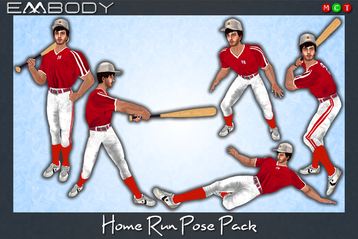 Embody 5 Pose Pack M HOME RUN with bat prop