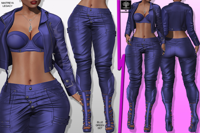 **ELLE GREEN BLUE ROCKER STYLE COMPLET OUTFIT** (WEAR)