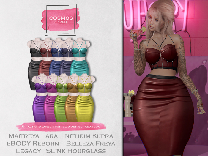 [COSMOS] Farina Skirt Set Latex / 10 Colors Fatpack Demo