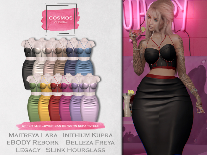 [COSMOS] Farina Skirt Set Silk / 12 Colors Fatpack