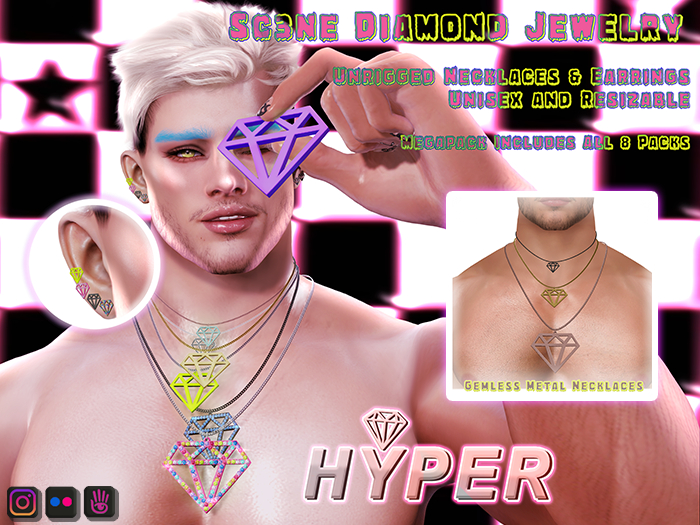 $.HYPER.$ Sc3ne Diamond Necklace Metals Gemless 