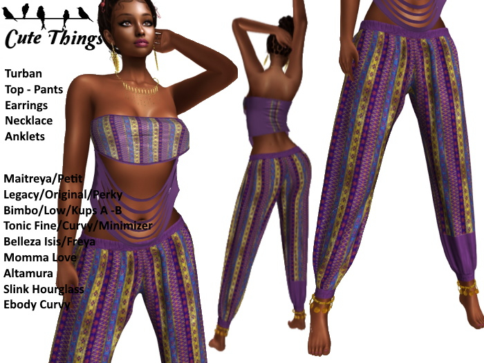 [CT] Tribal Maya Outfit Purple - Maitreya - Petit- Kupra - Legacy - Hourglass - Freya  - Ebody - Altamura - Momma Love 