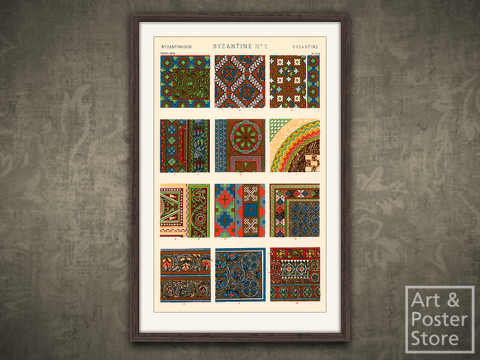 Grammar of Ornament - Byzantine 02 | Mesh Frame with 6 texture options 