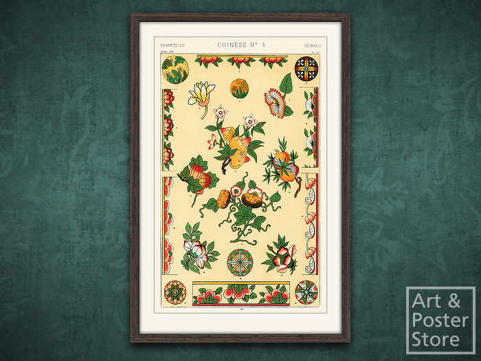 Grammar of Ornament - Chinese 04 | Mesh Frame with 6 texture options 