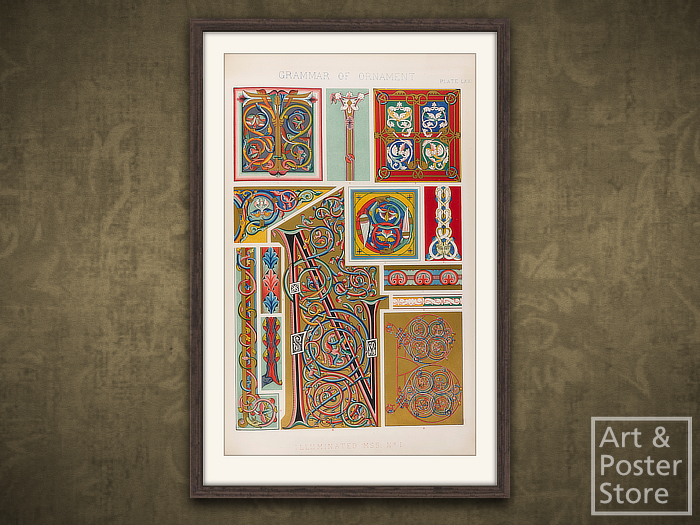 Grammar of Ornament - Illuminated 01 | Mesh Frame with 6 texture options 