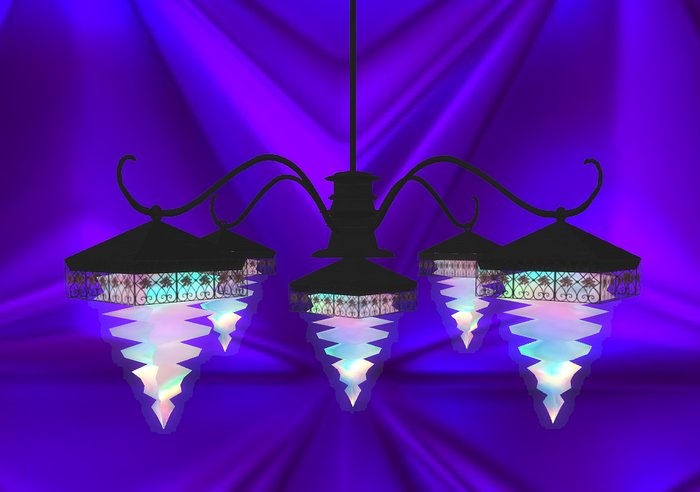 GOTHIC OPAL ROSE WROUGHT IRON 5 GLASS LAMP / boxed