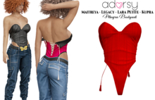 adorsy - Allegra Bodysuit Deep Red - Maitreya/Legacy/Lara Petite/Kupra
