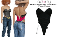 adorsy - Allegra Bodysuit Dark Black - Maitreya/Legacy/Lara Petite/Kupra