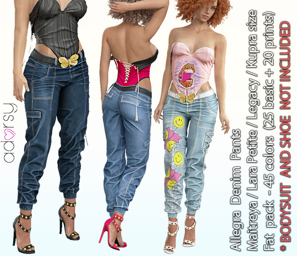 adorsy - Allegra Denim Pants Fatpack - Maitreya/Legacy/Kupra