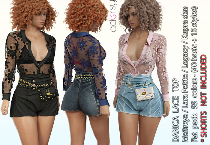 adorsy - Danica Lace Top Fatpack - Maitreya/Legacy/Lara Petite/Kupra