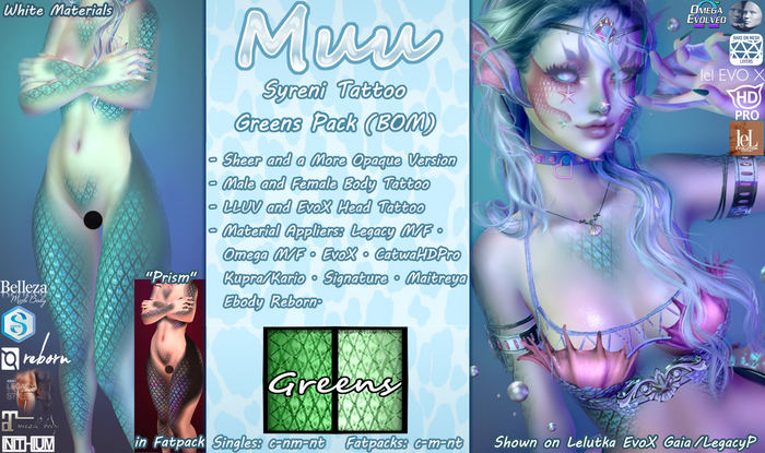 Muu~ Syreni - Greens