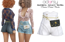 adorsy - Danica Denim Shorts White - Maitreya/Legacy/Kupra