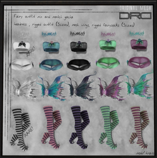 -DRD- Fairy greenset-  wings 