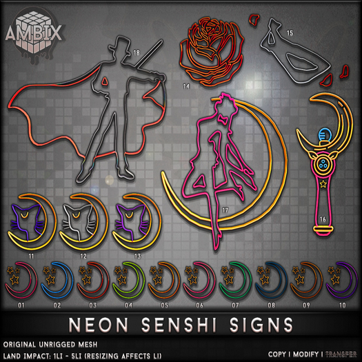 AMBIX || Neon Senshi Signs