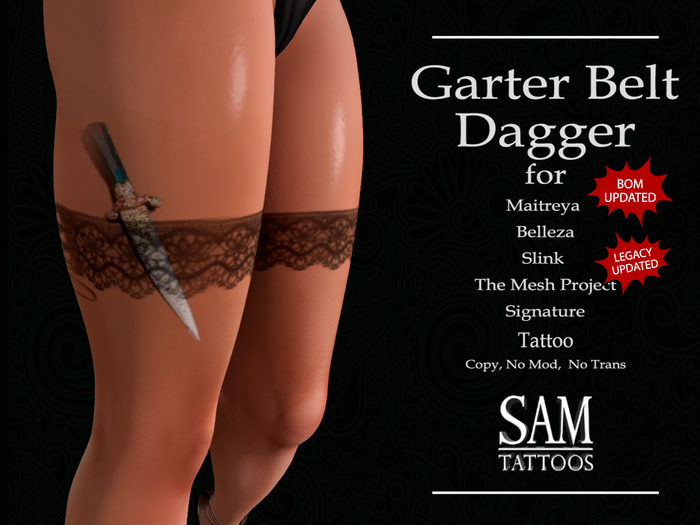 [SAM TATTOOS] GARTER BELT DAGGER