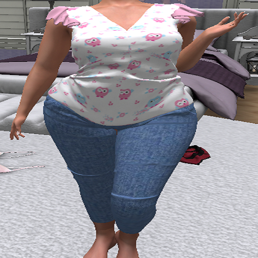 One In A Melon owls frill tank & jeans