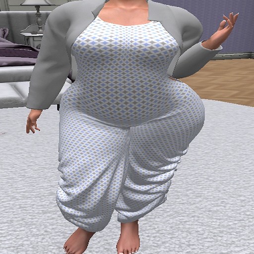 One In A Melon blue n gray diamond overalls
