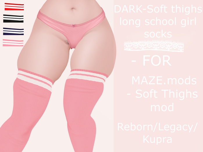 DARK-Soft thighs long school girl socks Reborn-Legacy-Kupra