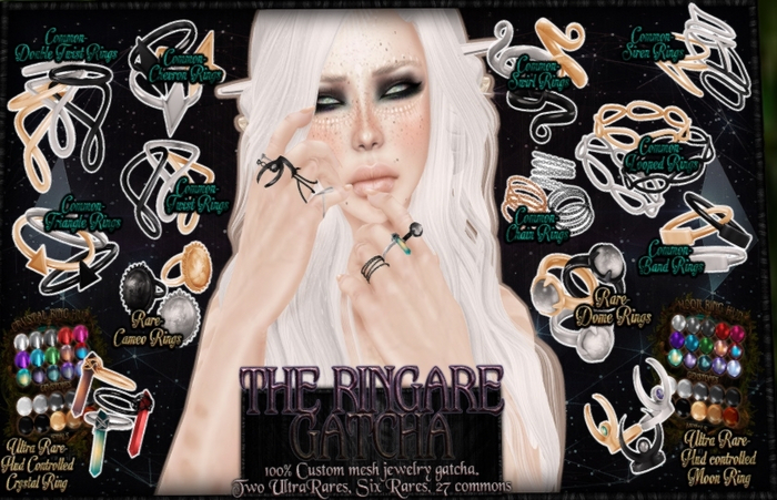 Second Life Marketplace - :[P]:-Ringare Gatcha:// Dome Ring in Noir RARE