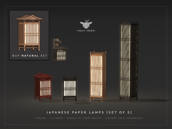 Japanese Paper Lamp [Natural Set]