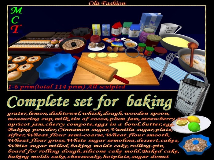 Complete set for  baking,1-6 prim(total 114 prim)(K)