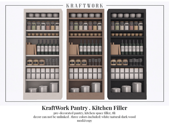 KraftWork Pantry . Kitchen Filler | Low LI for a full decorated decor