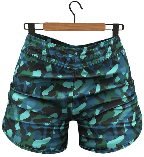RIOT / Jessica Shorts - Pattern - Camo Blue