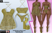 **MEGAN WOLF YELLOW RISQUE STYLE COMPLET OUTFIT** (WEAR)