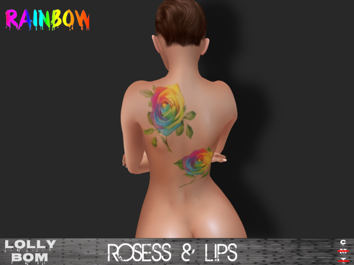 LOLLY's BOM things... [tattoo] RAINBOW - Rose&Lips - Back