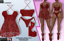 **MEGAN WOLF RED RISQUE STYLE COMPLET OUTFIT** (WEAR)