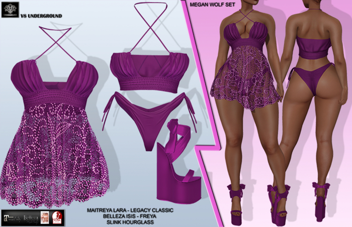 **MEGAN WOLF PINK RISQUE STYLE COMPLET OUTFIT** (WEAR)