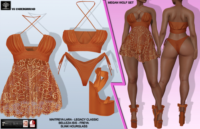 **MEGAN WOLF ORANGE RISQUE STYLE COMPLET OUTFIT** (WEAR)
