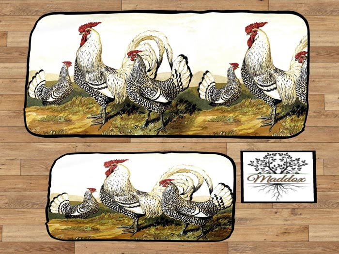 Maddox-Area Rug set-Kitchen rugs -Chickens