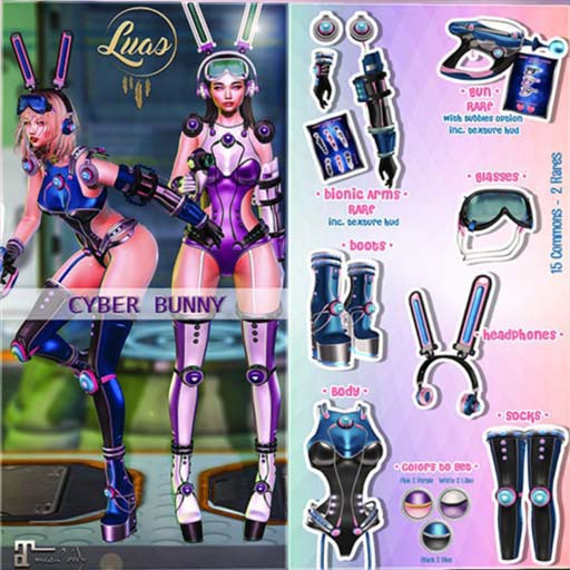 Luas Cyber Bunny Boots White & Lilac MAITREYA
