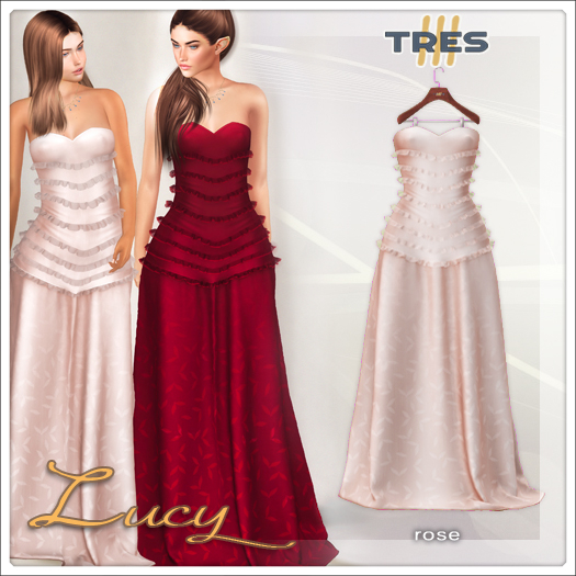 TRES - Lucy Rose - Elegant Fantasy Gown Dress with necklace - Maitreya / Legacy / Kupra 