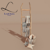 LouChara Fleur Pillow Basket and Blanket Ladder 