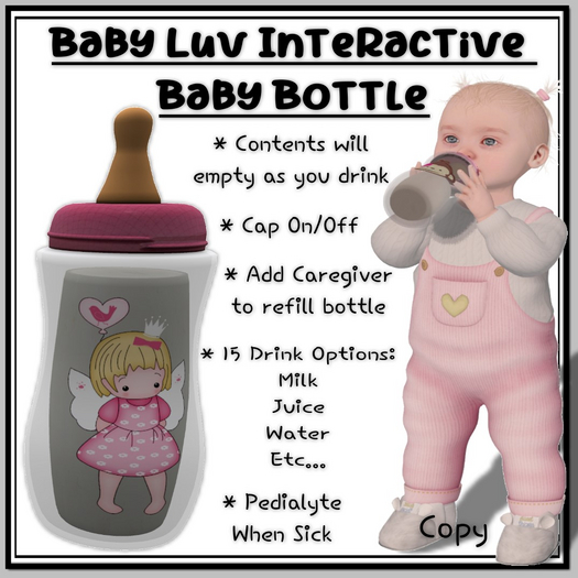 Baby Luv Baby Bottle - Fairy Pink (Add to Open)