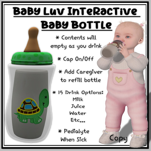 Baby Luv Baby Bottle - Turtle (Add to Open)