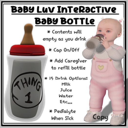 Baby Luv Baby Bottle - Thing 1 (Add to Open)