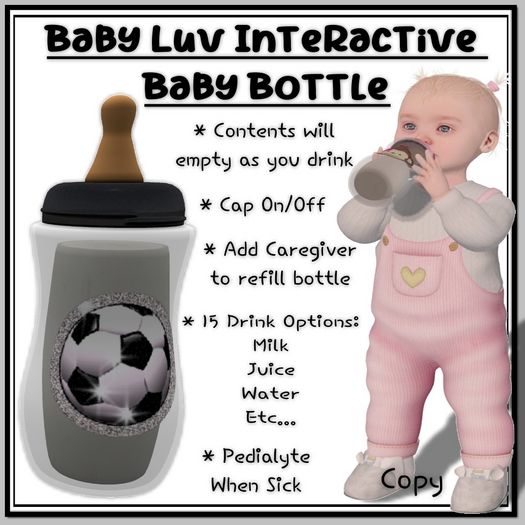 Baby Luv Baby Bottle - Soccer (Add to Open)