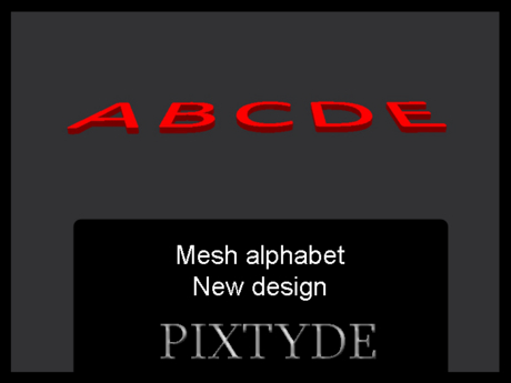 Second Life Marketplace - Mesh alphabet [Red]
