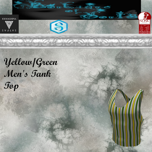 B.O.S. Yellow/Green Striped Men's Tank Top HUD (Add to Open)