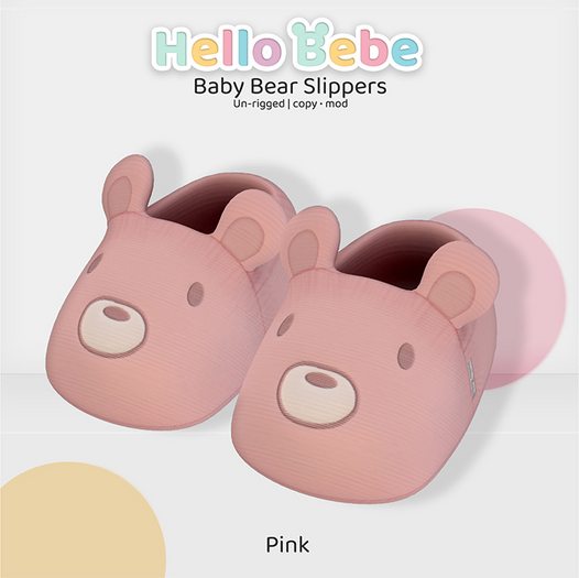 Hello Bebe - Bear Baby Slippers Pink