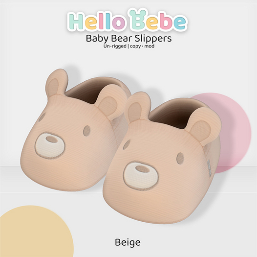 Hello Bebe - Bear Baby Slippers Beige