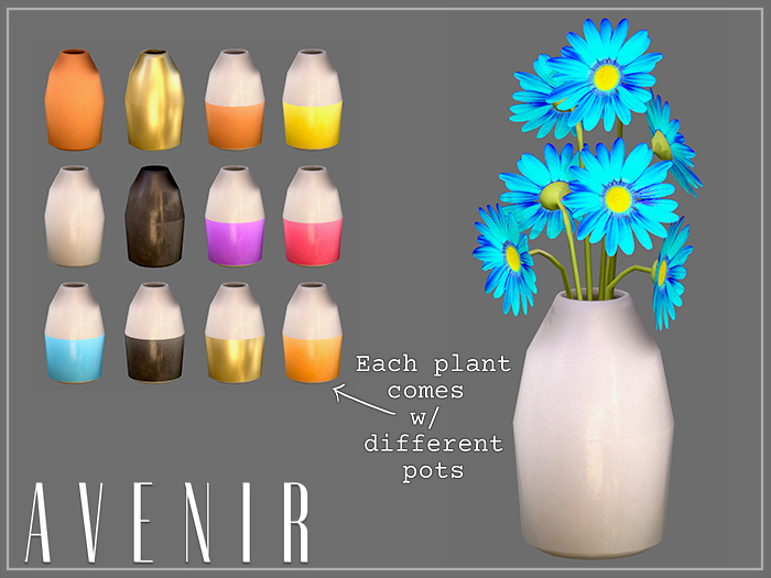 AVENIR: Daisy Neon Mesh Flowers - BLEUE -