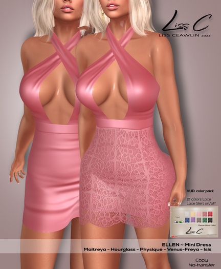 .:LC:. Ellen Mini Dress w. HUD [add me] rose