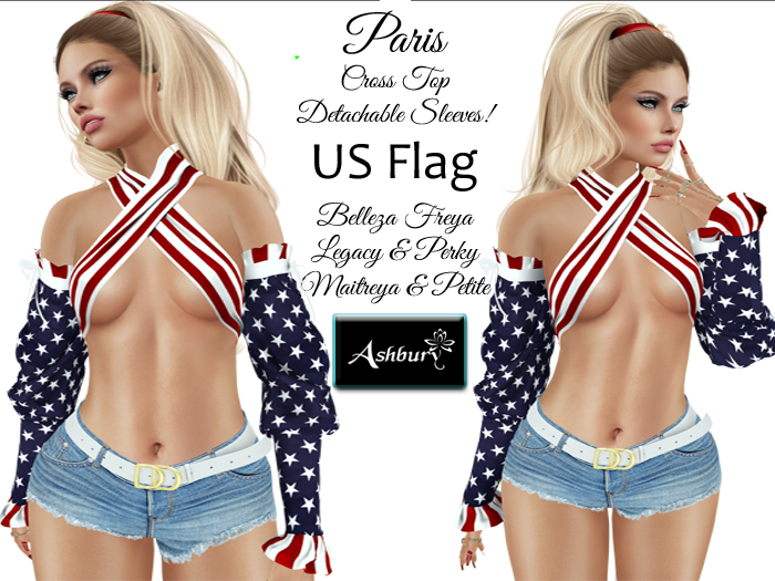 [ASHBURY] Paris Cross Top-US FLAG