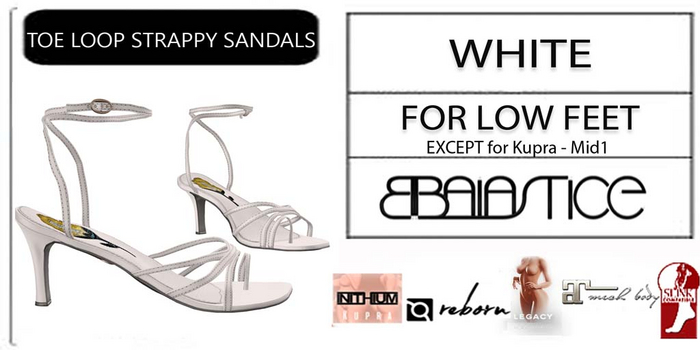 Baiastice_Toe Loop Strappy Sandals-White