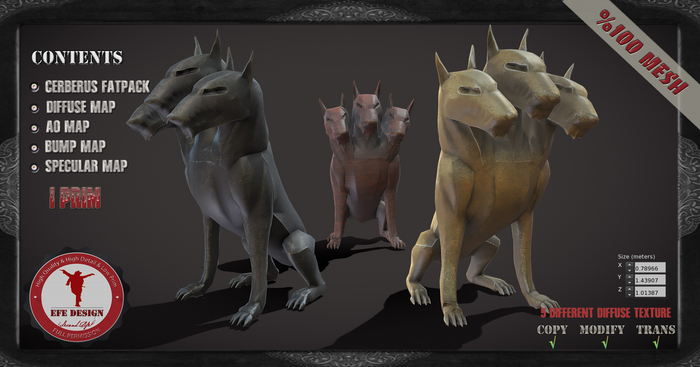 (Efe Design) Cerberus Statue Fatpack Fullperm 