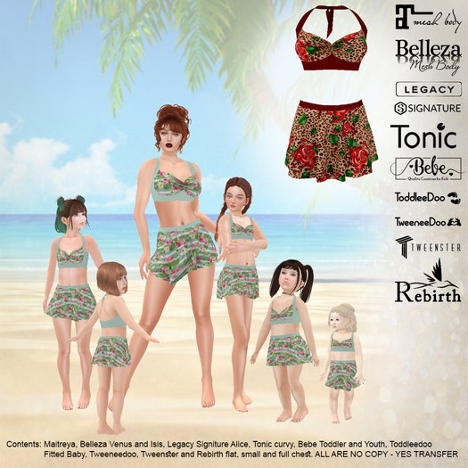 Mother Daughter Bikini Roses - Delivery HUD